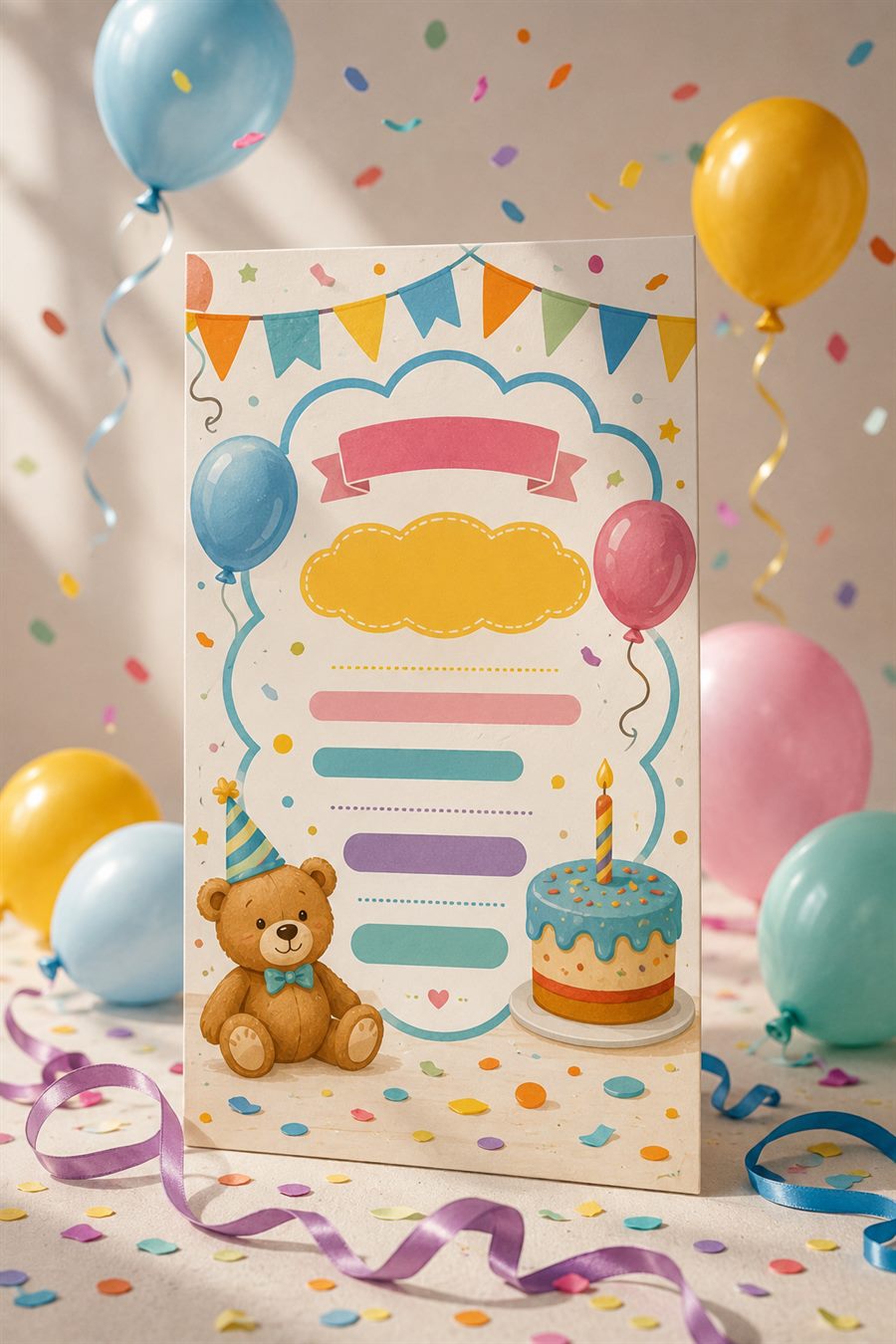 Convite de aniversário personalizado criado com a DIA