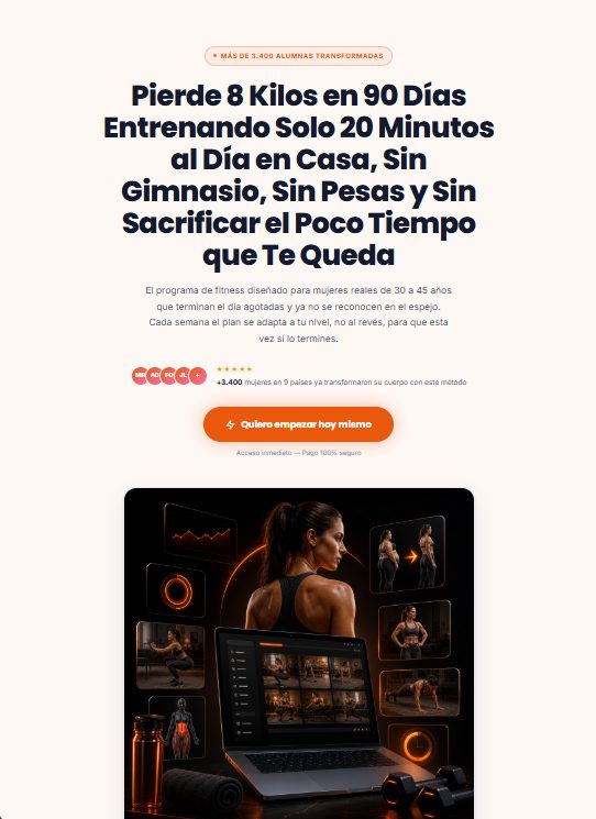 Página de vendas de um programa de emagrecimento criada com a DIA