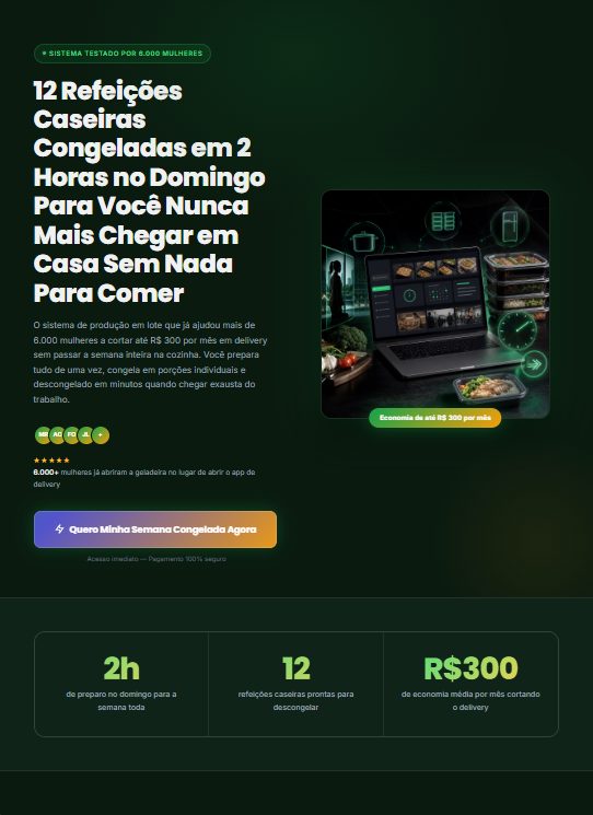 Página de vendas completa criada com a DIA
